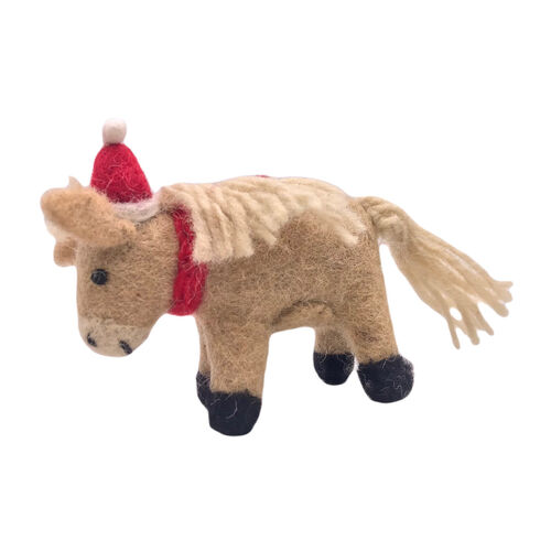 Amica Felt Mini Shetland Pony With Hat & Scarf 6cm